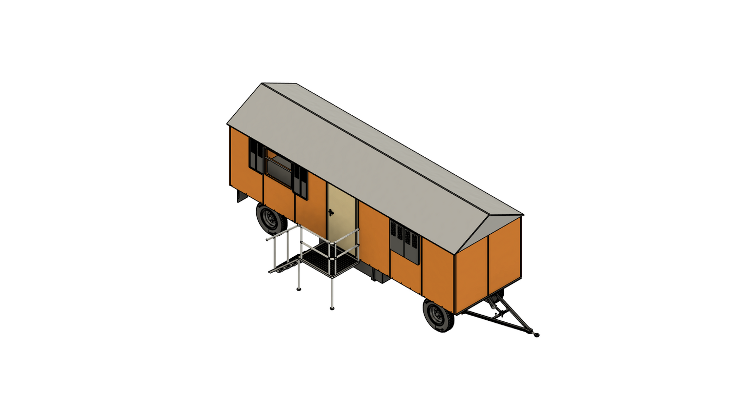 Wohnwagen Bauart HB40.81/6 m. 2 Fenster BS H0