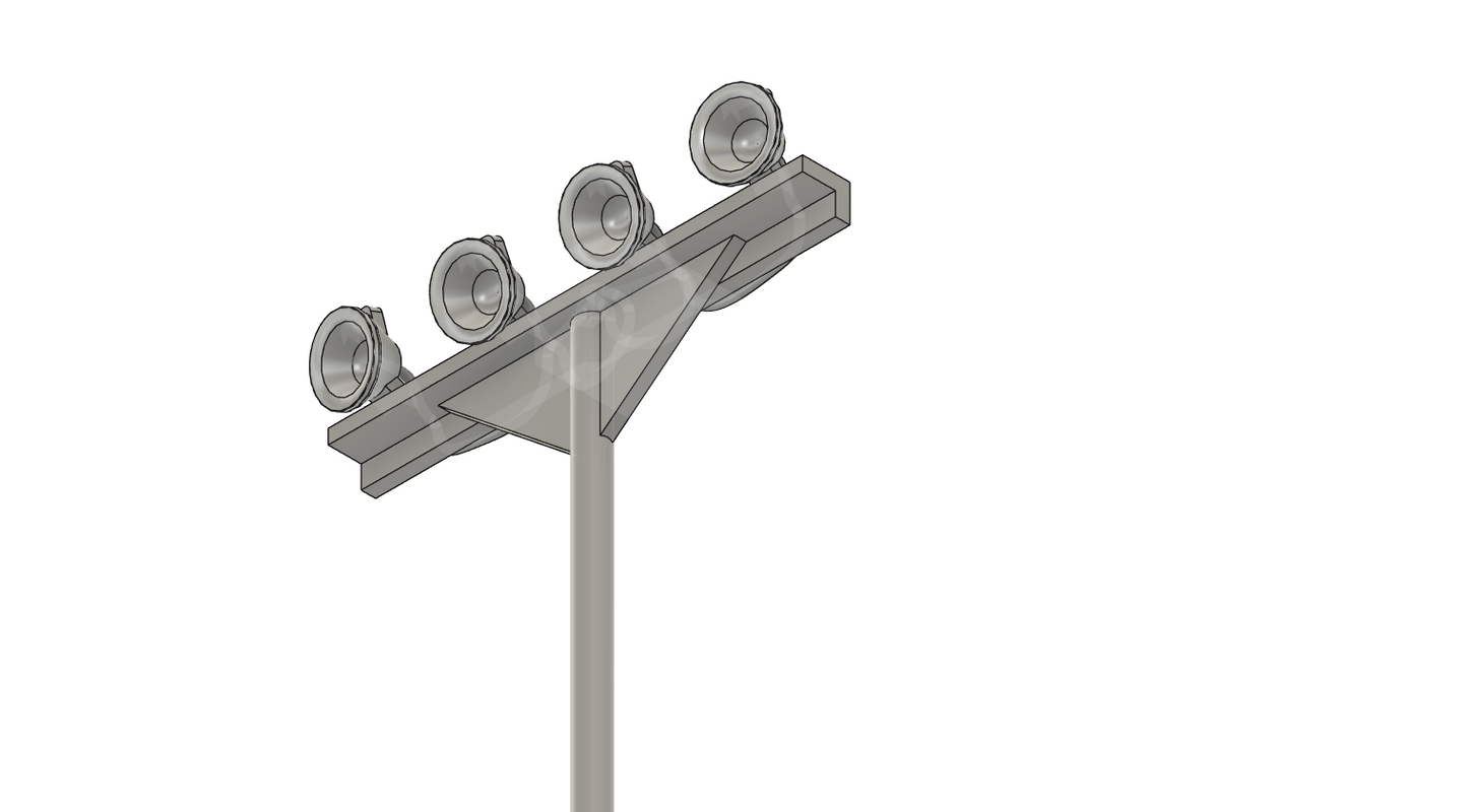 2stk Suchscheinwerfer mit Mast H0 BS